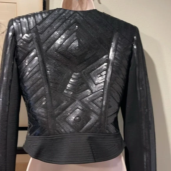 BCBG Sequin Moto jacket XXS - Picture 4 of 10